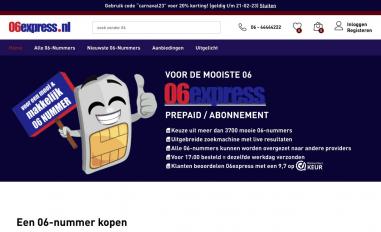 Schermafbeelding van 06express.nl