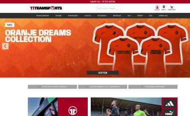 Schermafbeelding van 11teamsports.nl