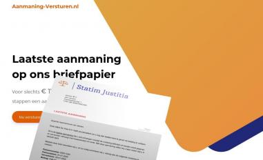 Schermafbeelding van aanmaning-versturen.nl