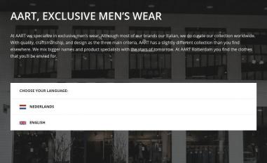 Schermafbeelding van aartstore.com