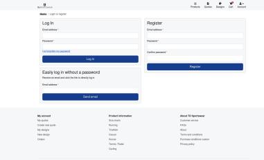 Schermafbeelding van account.tdsportswear.com