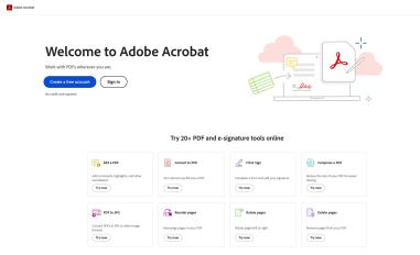 Schermafbeelding van acrobat.adobe.com