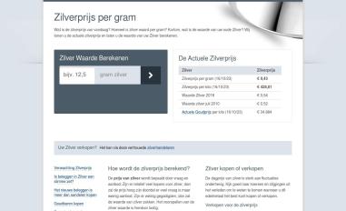 Schermafbeelding van actuelezilverprijs.nl