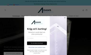 Schermafbeelding van adamsacrylics.nl