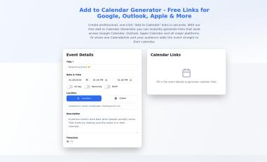 Schermafbeelding van addtocalendargenerator.com