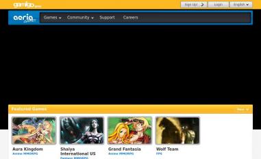 Schermafbeelding van aeriagames.com