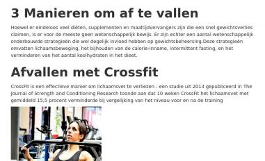 Schermafbeelding van afvallen.webflow.io