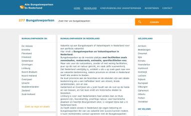 Schermafbeelding van allebungalowparkeninnederland.nl