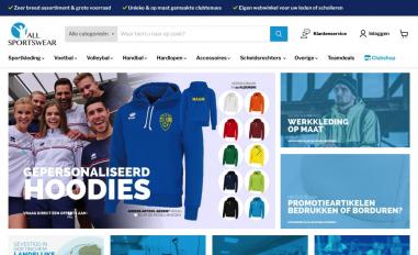 Schermafbeelding van allsportswear.nl