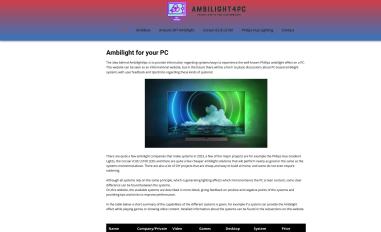 Schermafbeelding van ambilight4pc.com