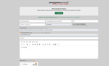 Schermafbeelding van anonymousemail.me