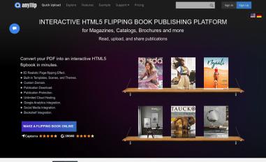 Schermafbeelding van anyflip.com