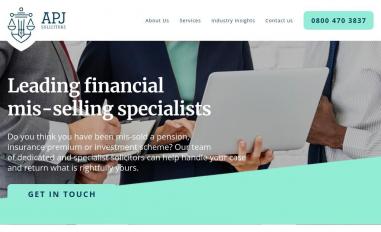 Schermafbeelding van apjsolicitors.co.uk