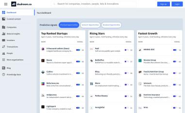 Schermafbeelding van app.dealroom.co