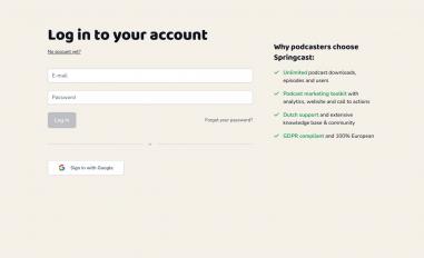 Schermafbeelding van app.springcast.fm