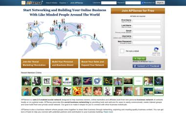 Schermafbeelding van apsense.com