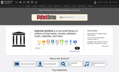 Schermafbeelding van archive.org