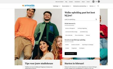 Schermafbeelding van arteveldehogeschool.be