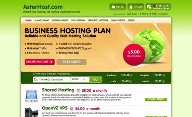 Schermafbeelding van asterhost.com