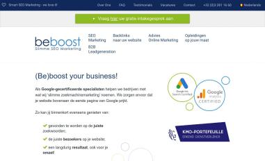 Schermafbeelding van beboost.be