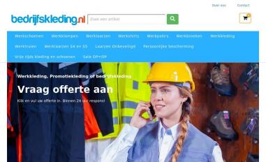 Schermafbeelding van bedrijfskleding.nl