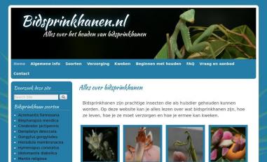 Schermafbeelding van bidsprinkhanen.nl