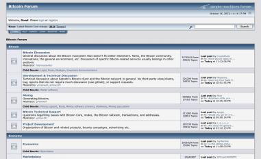 Schermafbeelding van bitcointalk.org