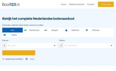 Schermafbeelding van boot123.nl
