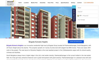 Schermafbeelding van brigadekomarlaheights.net.in