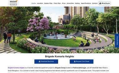 Schermafbeelding van brigadekomarlaheights.org.in