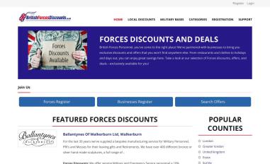 Schermafbeelding van britishforcesdiscounts.co.uk