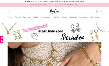 Schermafbeelding van byevajewelry.nl