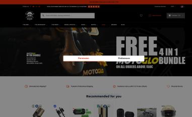 Schermafbeelding van caferacerwebshop.com