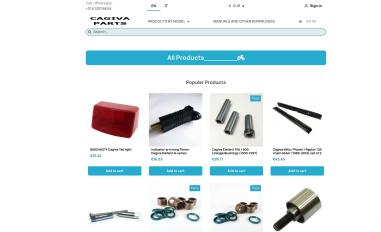 Schermafbeelding van cagivaparts.eu