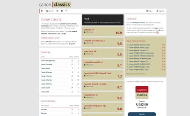 Schermafbeelding van canonclassics.com