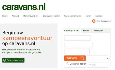 Schermafbeelding van caravans.nl