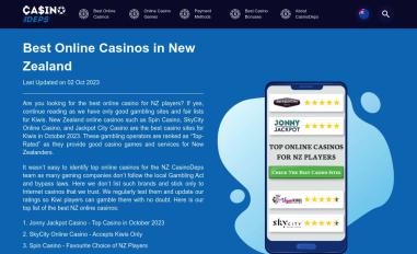 Schermafbeelding van casinodeps.co.nz