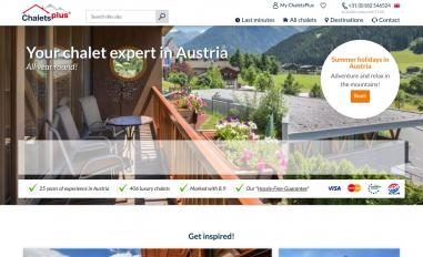 Schermafbeelding van chaletsplus.com