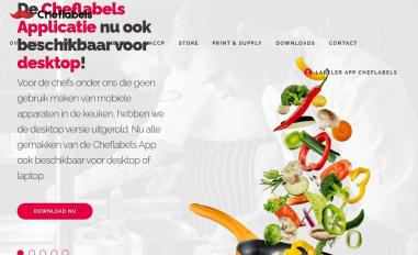 Schermafbeelding van cheflabels.nl