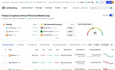 Schermafbeelding van coinmarketcap.com