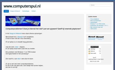 Schermafbeelding van computerspul.nl