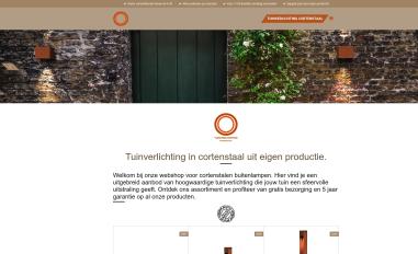 Schermafbeelding van cortenstaaltuinverlichting.nl