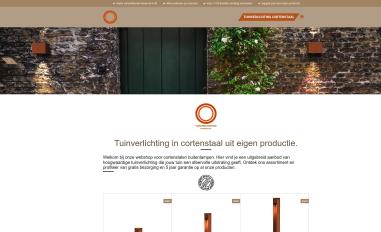 Schermafbeelding van cortenstaalverlichting.nl