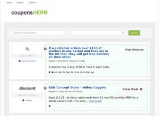 Schermafbeelding van couponshero.com