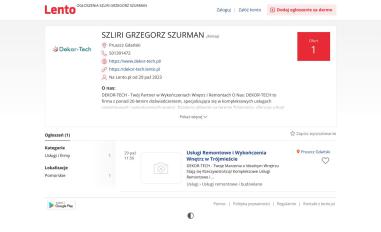 Schermafbeelding van dekor-tech.lento.pl