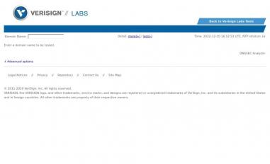 Schermafbeelding van dnssec-debugger.verisignlabs.com