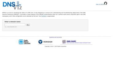 Schermafbeelding van dnsviz.net