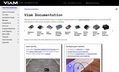 Schermafbeelding van docs.viam.com