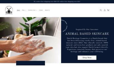 Schermafbeelding van dutchheritagecosmetics.com