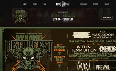 Schermafbeelding van dynamo-metalfest.nl